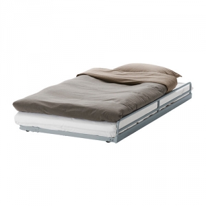Giường ngủ sắt sơn tĩnh điện, chân có bánh xe - 930x1970x20 (nệm 900x2000)